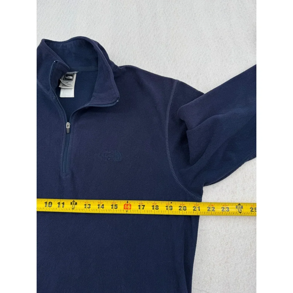 The North Face Mens Navy Blue TKA 100 Quarter Zip Fleece Pullover Jacket Size M